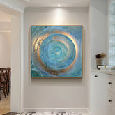Toile - Abstract Blue Spiral